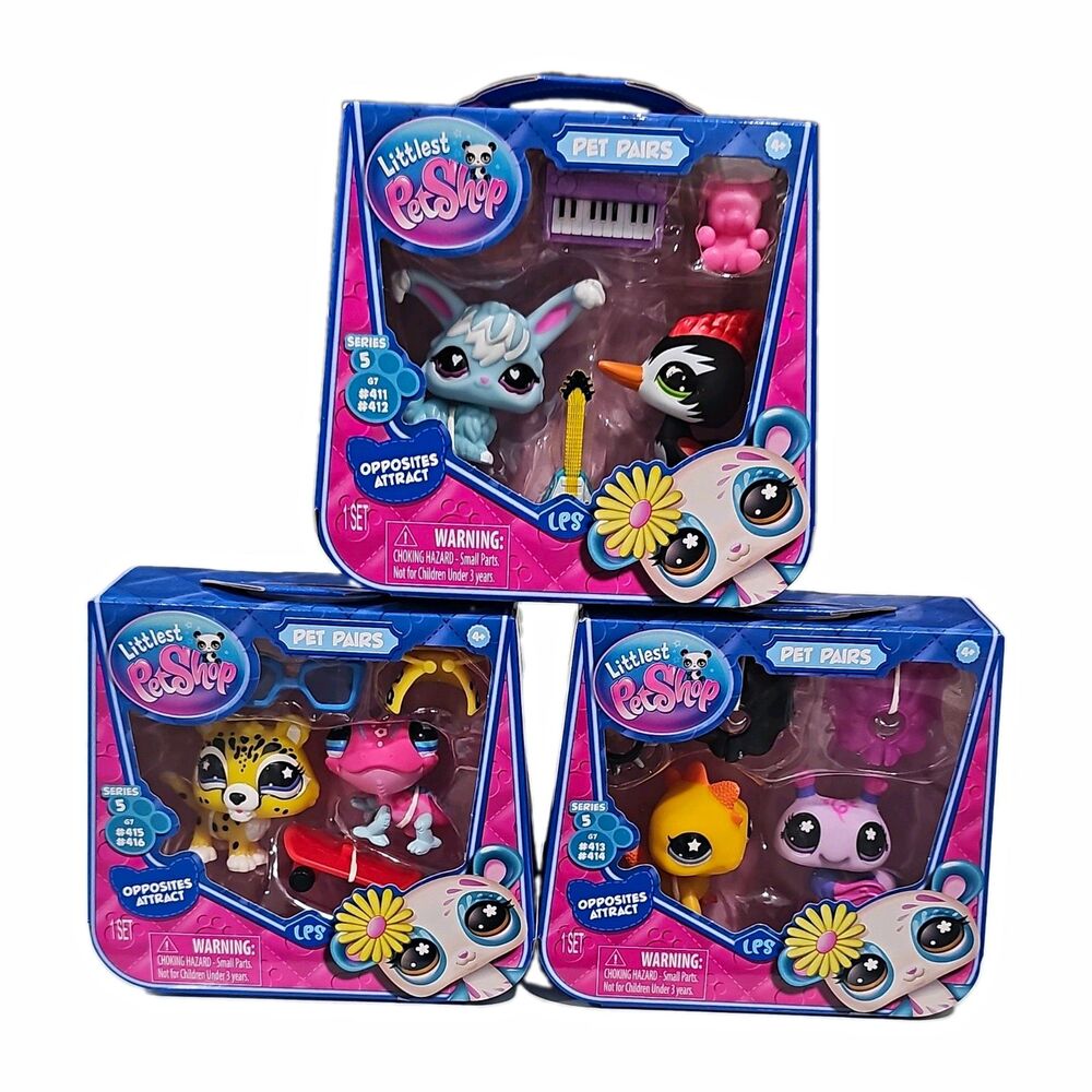 Littlest Pet Shop G7 G5 Pet Pairs Lot 3 NIB Sealed #411 #412 #413 #414 #415 #416